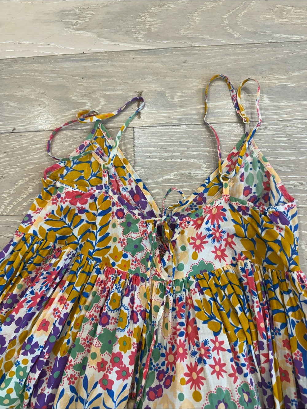 Akualani Womens Floral Tiered Sundress - Multicolor - medium - Picture 3 of 6
